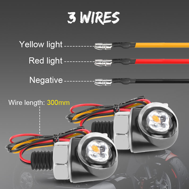 4pcs LED Mini Motorcycle Turn Signal Indicator Brake Light Running Lamp DRL 12V