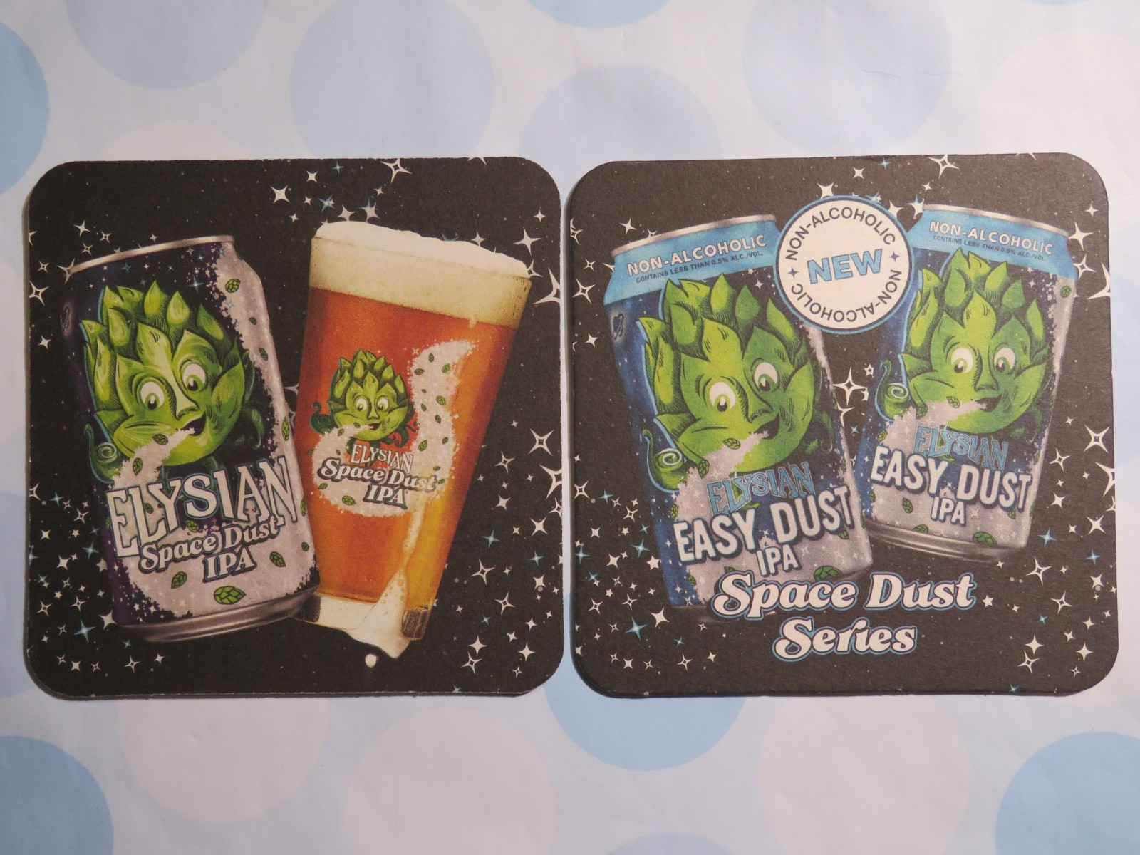 Beer Pub Coaster ~ ELYSIAN Brewing Space & Easy Dust IPA ~ Seattle, WASHINGTON