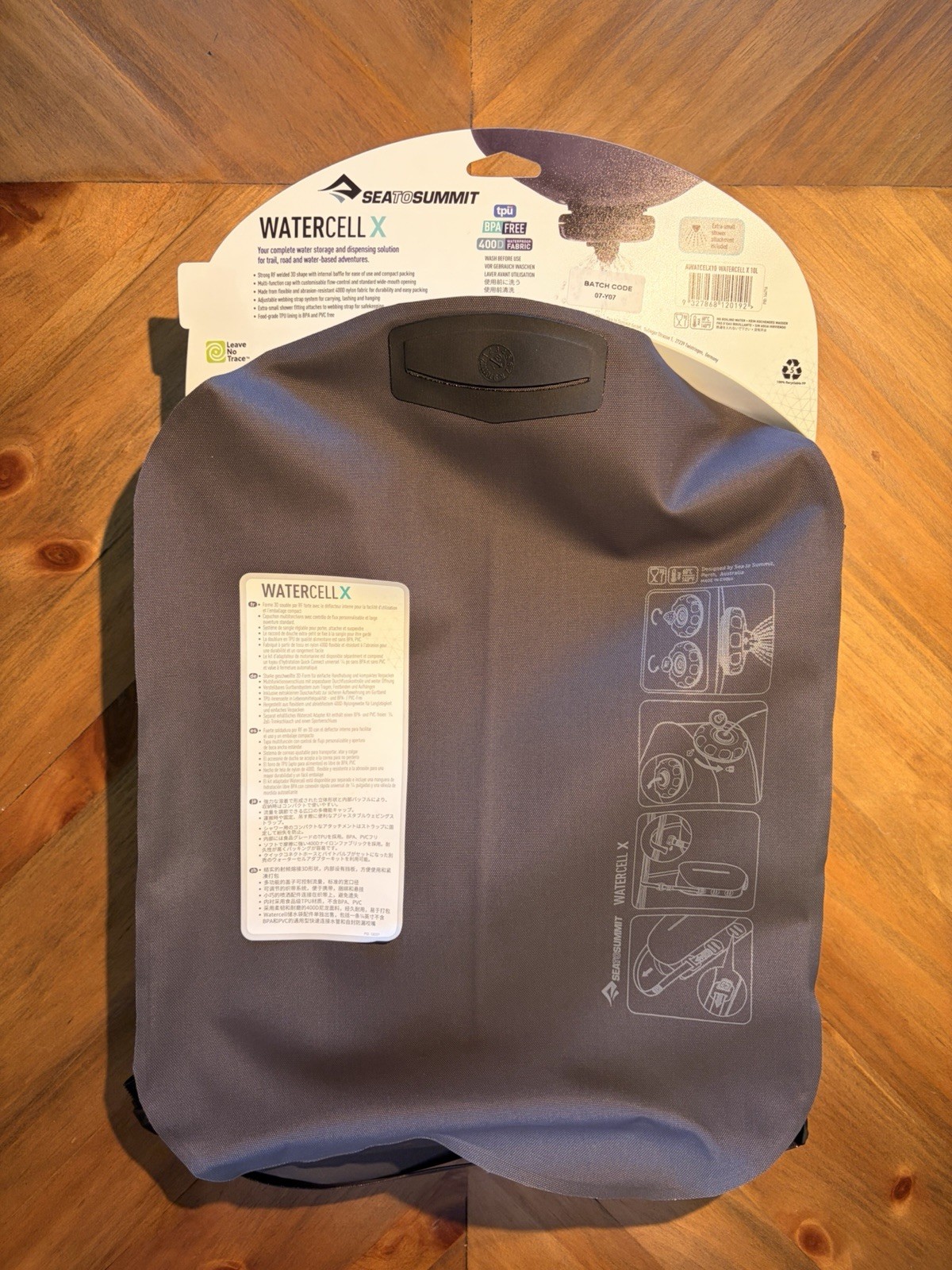 Sea to Summit Watercell X 10L Gray BPA-Free Water Canister TPU 400D Screw-on Lid