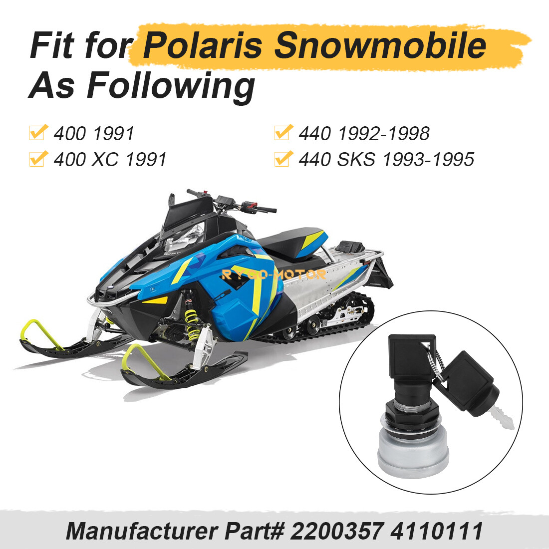 Ignition Switch for Polaris Snowmobile 440 500 600 700 XC XCR SP SKS Indy RMK