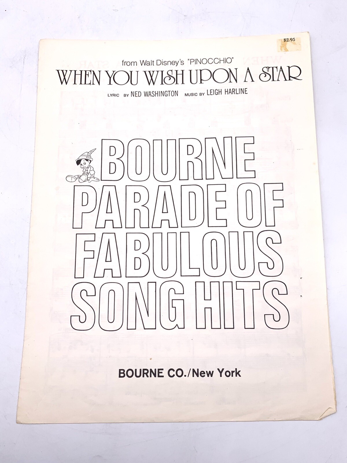 1940 "When You Wish Upon A Star" Sheet Music  Piano Vocal Guitar