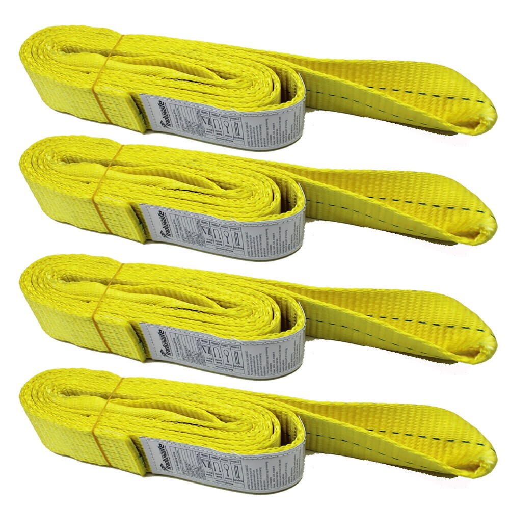 4PK 2x9ft Web Lifting Strap Sling Eye&Eye Reinforced Rigging Towing Moving Strap