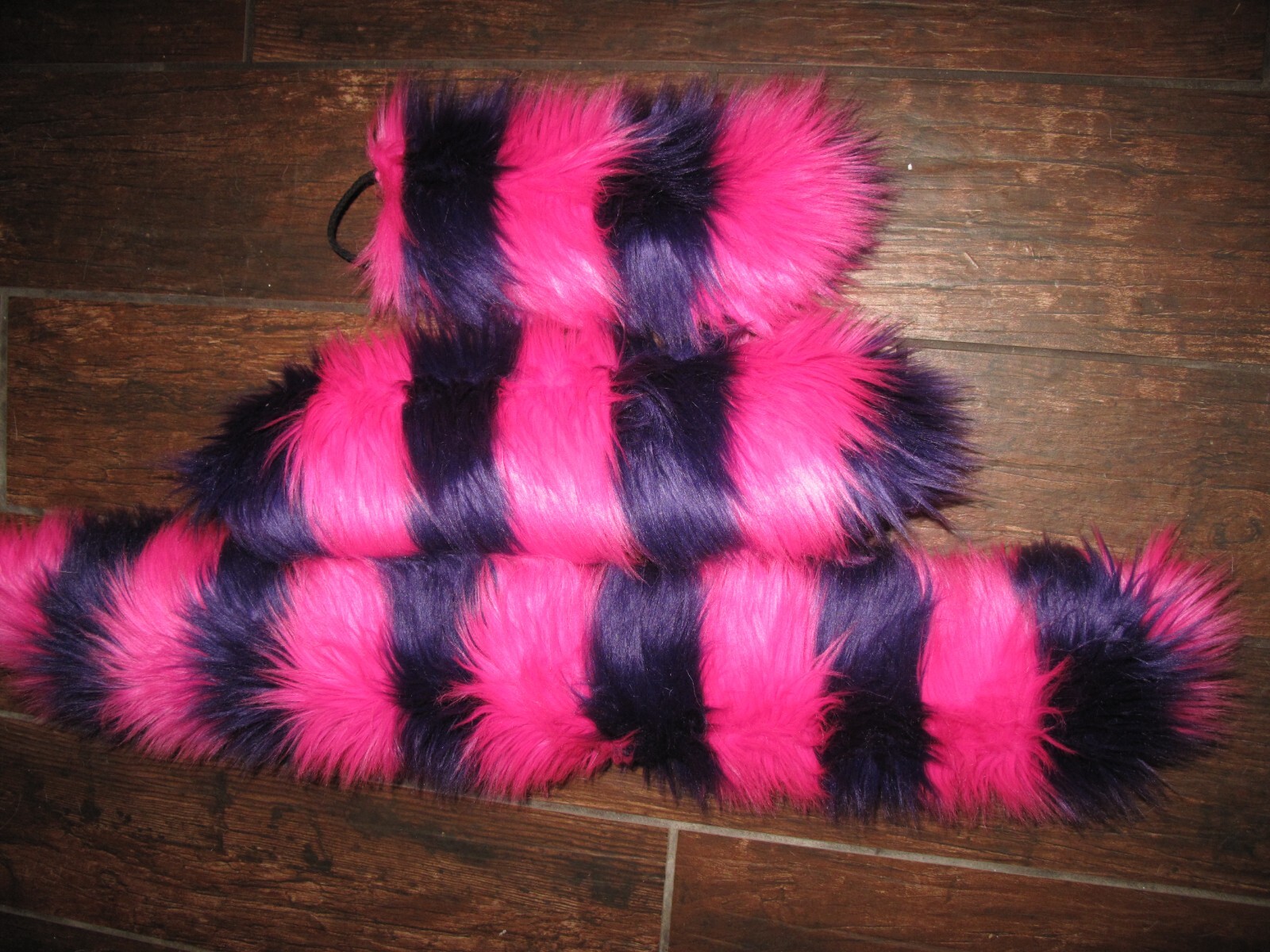 Cheshire Cat Pink/Purple Striped Luxury Shag Faux Fur Ears, Tails or Sets