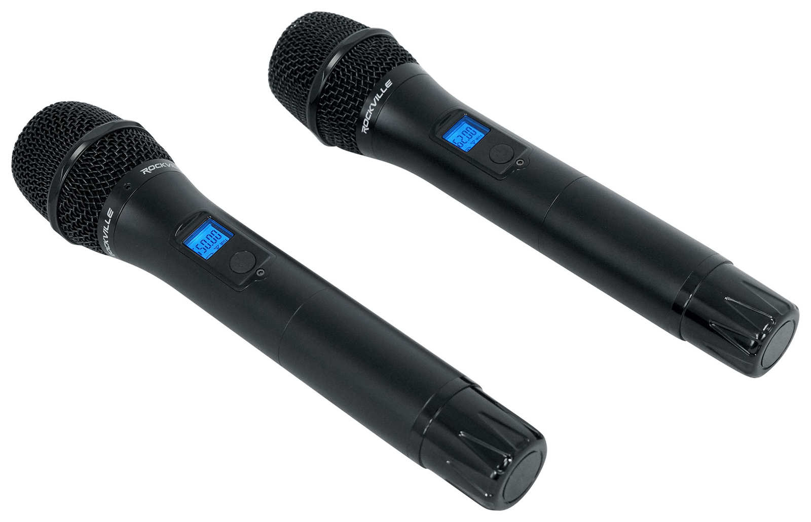 Rockville Dual UHF 15-Ch Metal Handheld Wireless Vocal Karaoke Microphone System