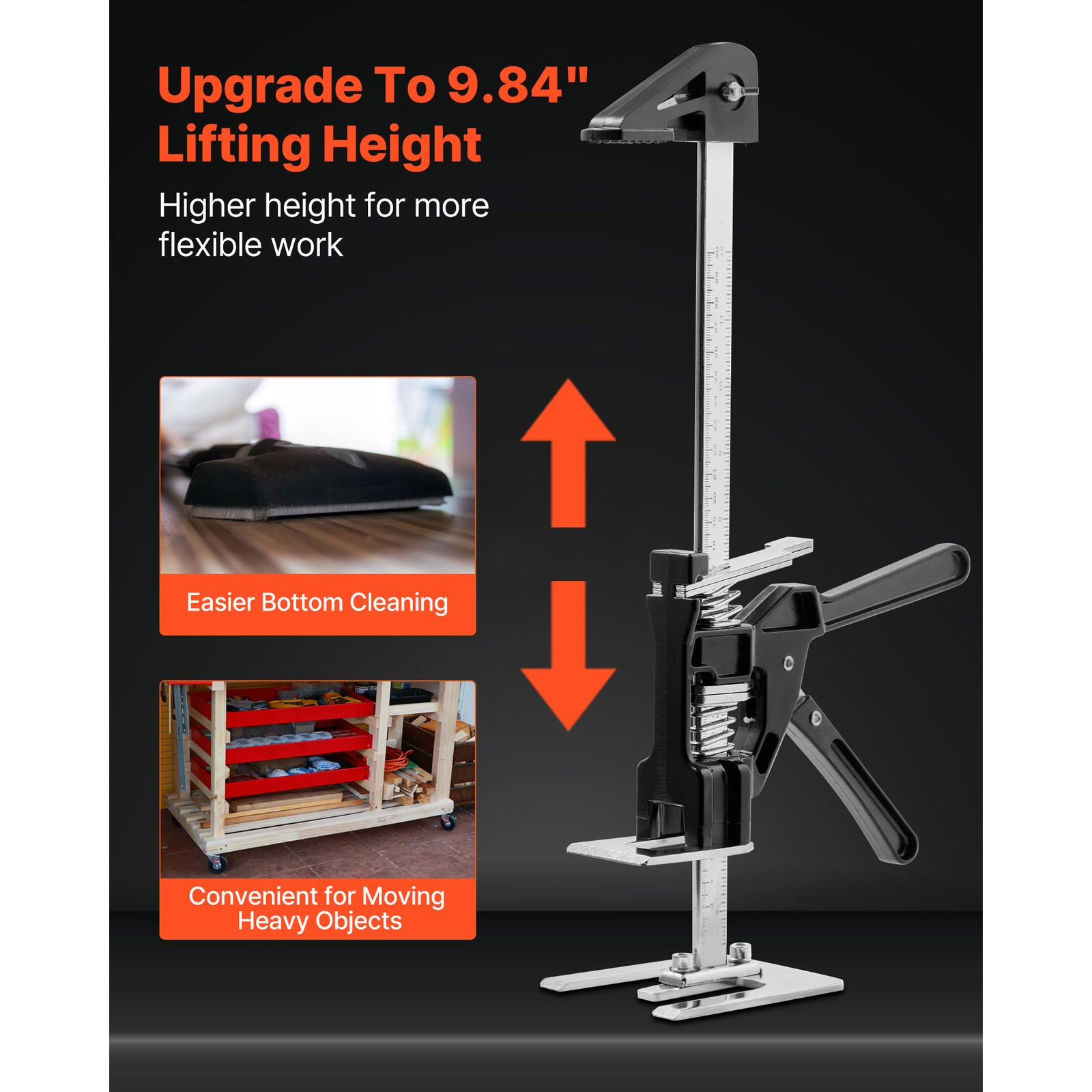 Labor Saving Arm Jack 2 PCS 330lbs Bearing Capacity Lifting up to 9.8" Black