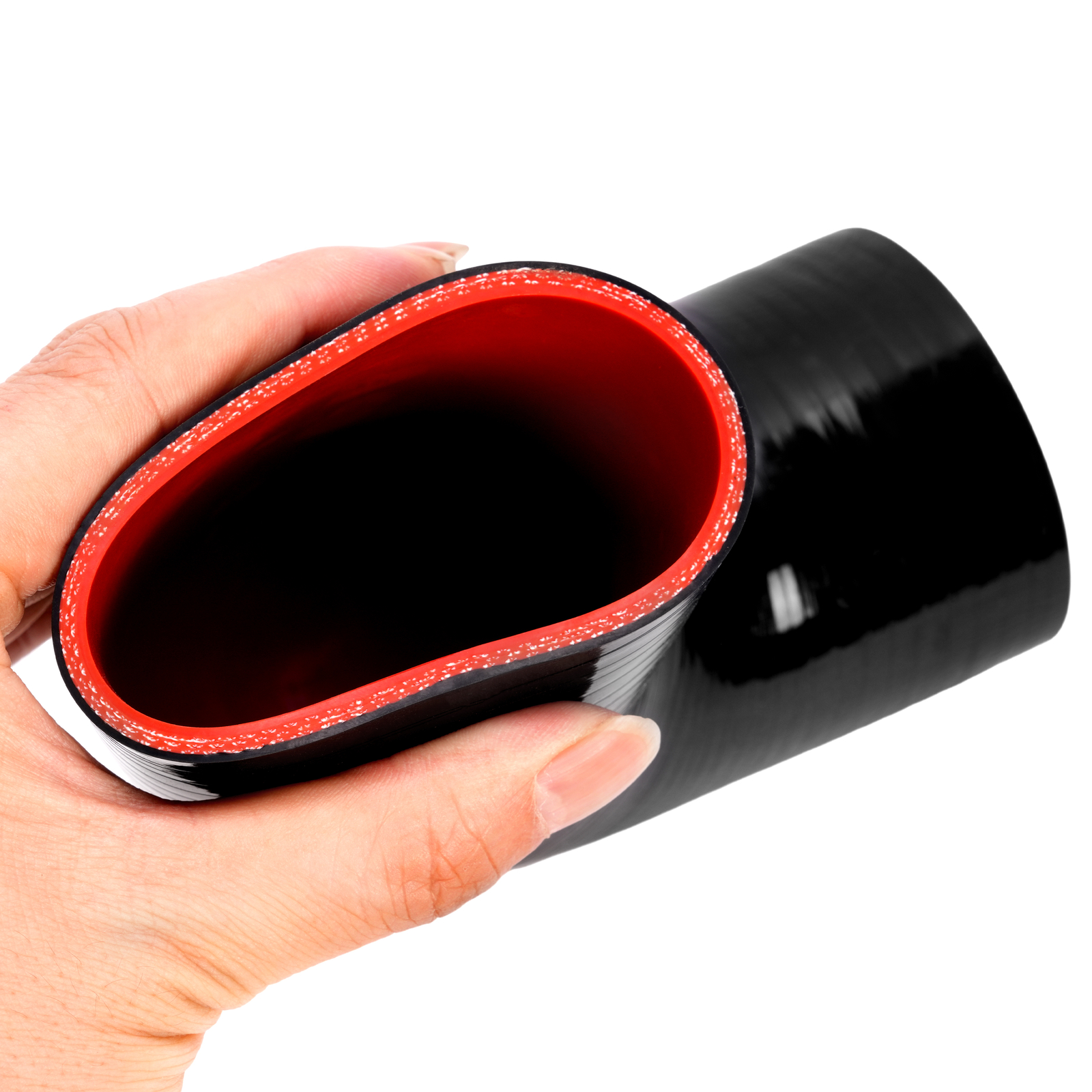 2.5'' 90 Degree Elbow Rubber Hose Coupler Intercooler Pipe Black-Red Universal