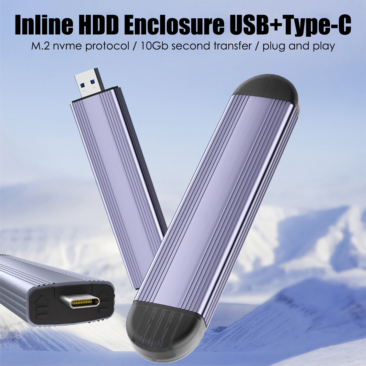 M.2 NVMe SSD To USB 3.1 Type C Drive External Enclosure Case Adapter 10 Gbps