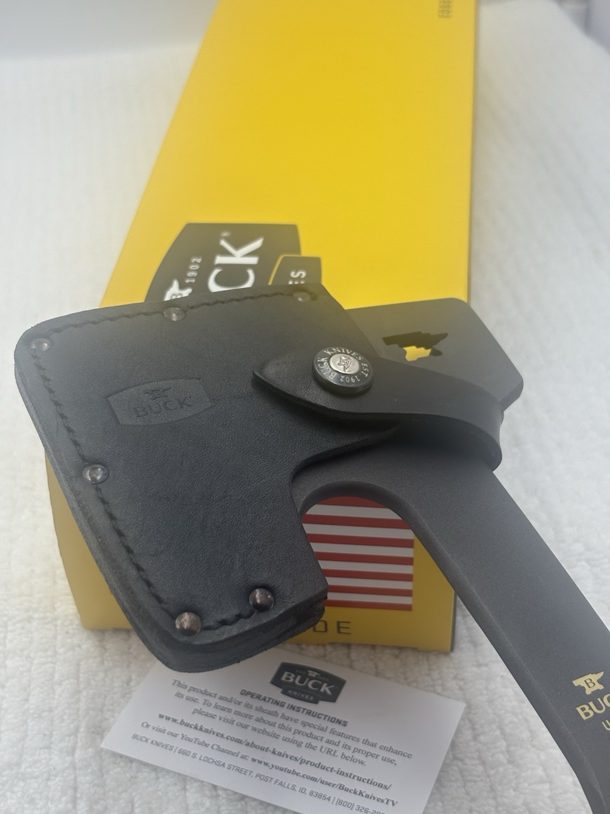 Buck 0106BRS1-B Compadre Axe With Leather Sheath NIB Made In USA Discontinued