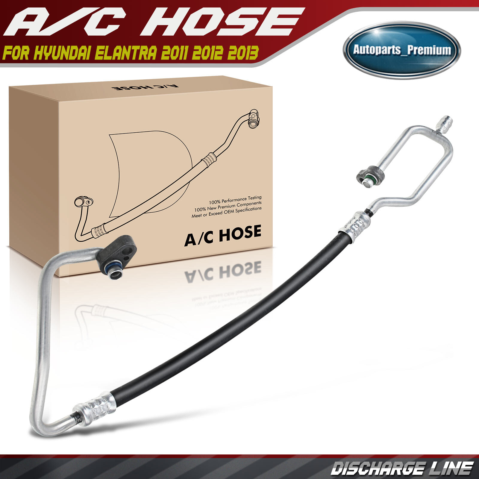 New A/C Refrigerant Discharge Hose for Hyundai Elantra 2011 2012 2013 L4 1.8L