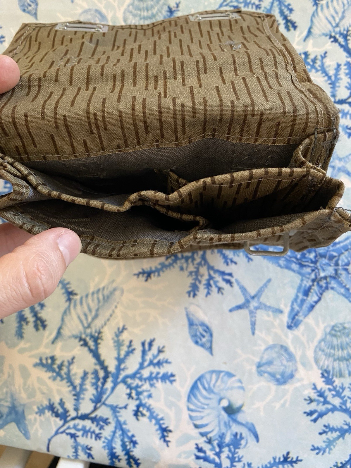 East German Army Rain Camo Strichtarn AK Magazine Pouch 4 Cell NVA DDR