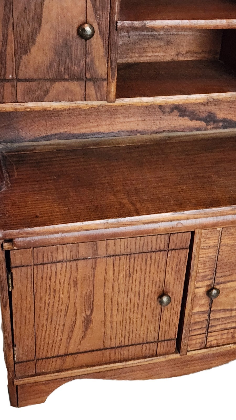 Hoosier Cabinet, Child, Salesman, Bakers Kitchen Work Station, Oak, c1900 18"t