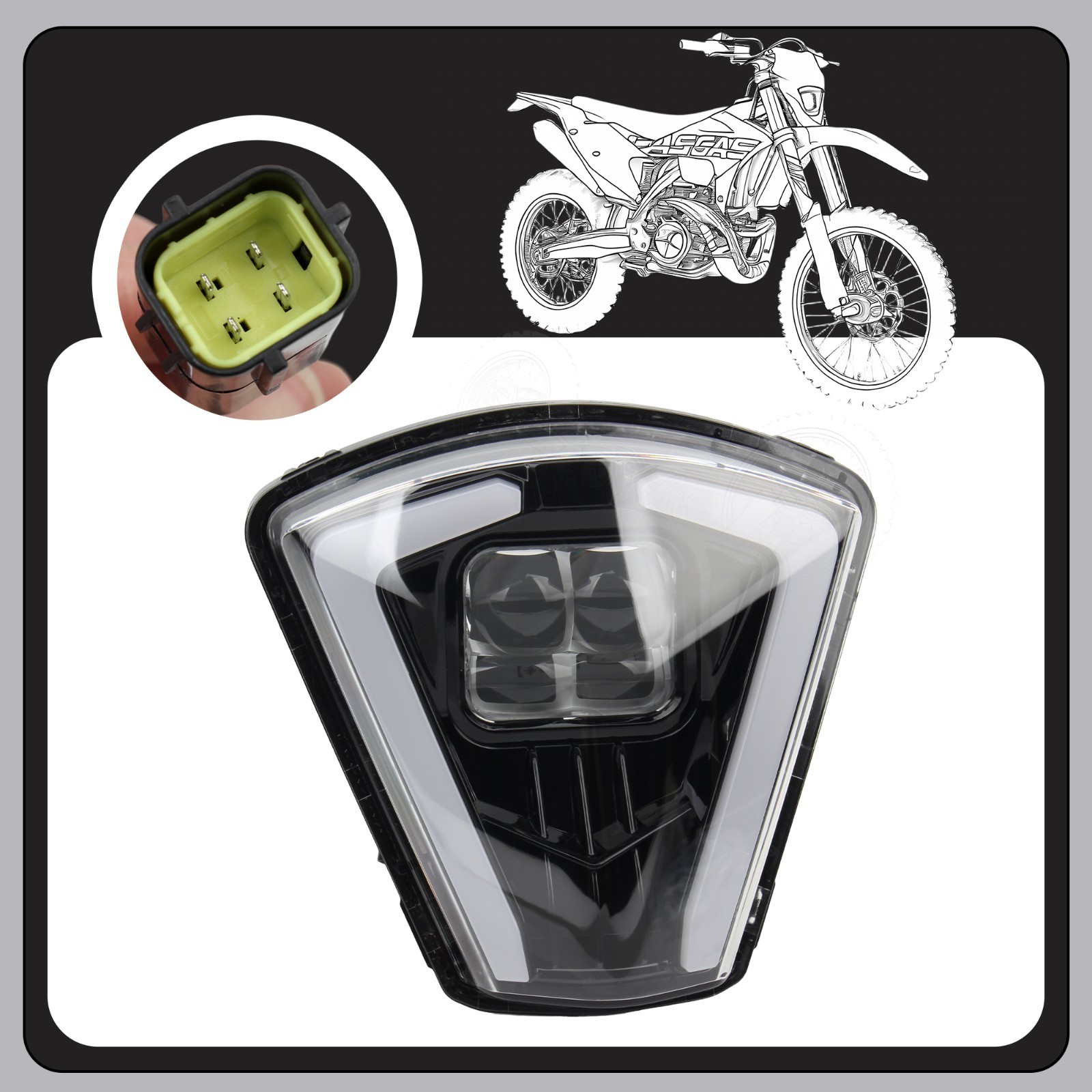 Motorcycle Headlamp Core For GASGAS EX EC 2024 2025 Motocross Headlight Parts