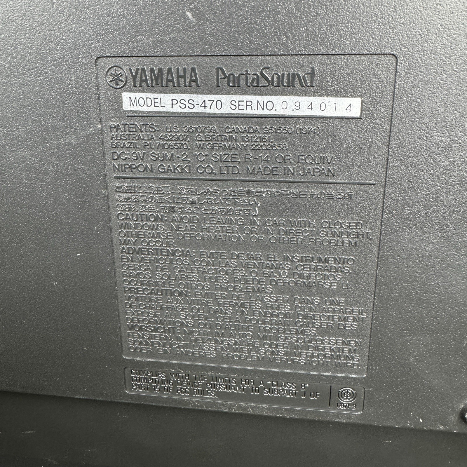 Yamaha Portasound PSS-470 Electric Keyboard Used Free Shipping