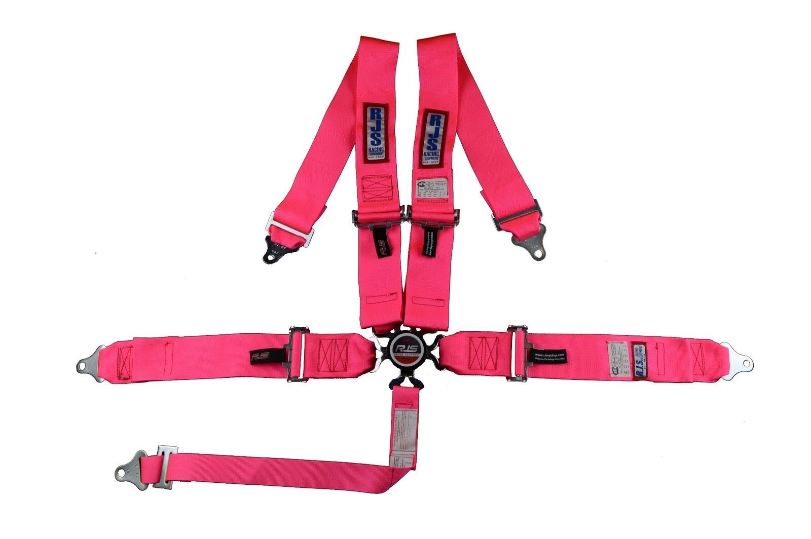 RJS RACING SFI 16.1 CAM LOCK 5 POINT ROLL BAR MOUNT HARNESS HOT PINK 1031710