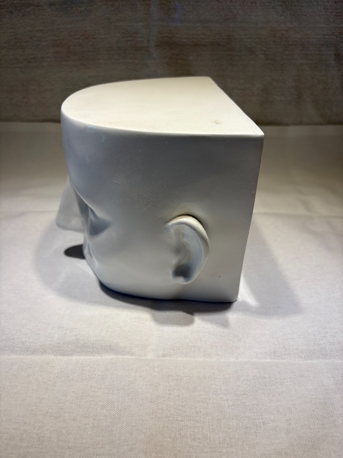 Half Face Head Sculpture Abstract Modern in the style of Jonathan Adler glossy