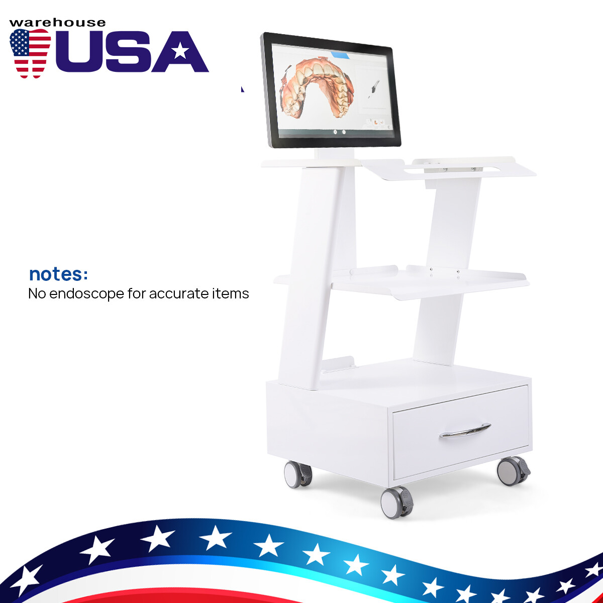 Dental Portable Mobile Folding Chair Turbine Unit 4 Hole /Trolley Rolling Cart