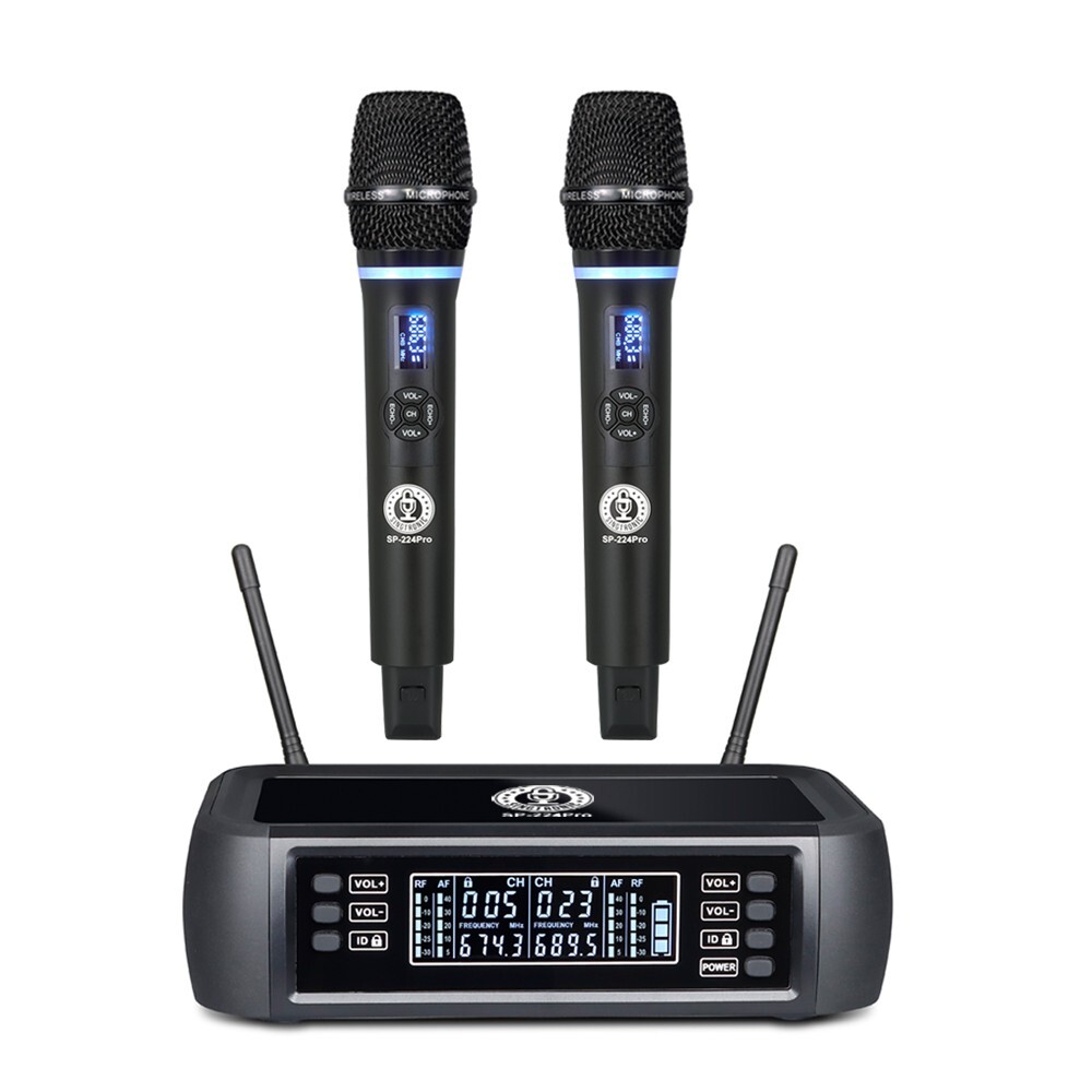 Singtronic SP-224Pro Rechargeable 2 x UHF Wireless Microphone (100% Battery)
