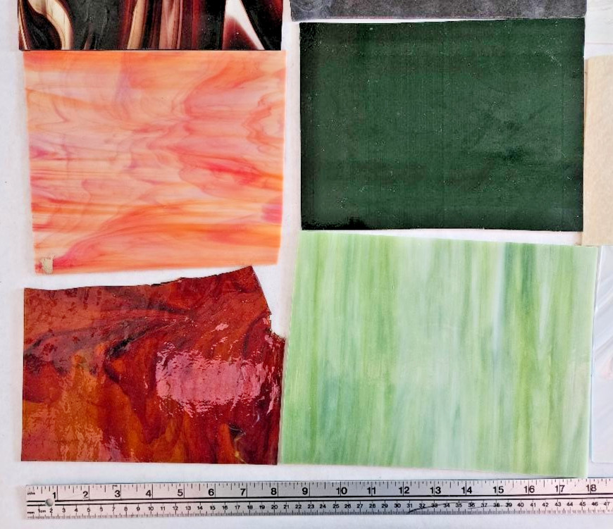 10 & 1/4 Pounds of Assorted Multicolor Stained-Glass Large Scraps/Sheets