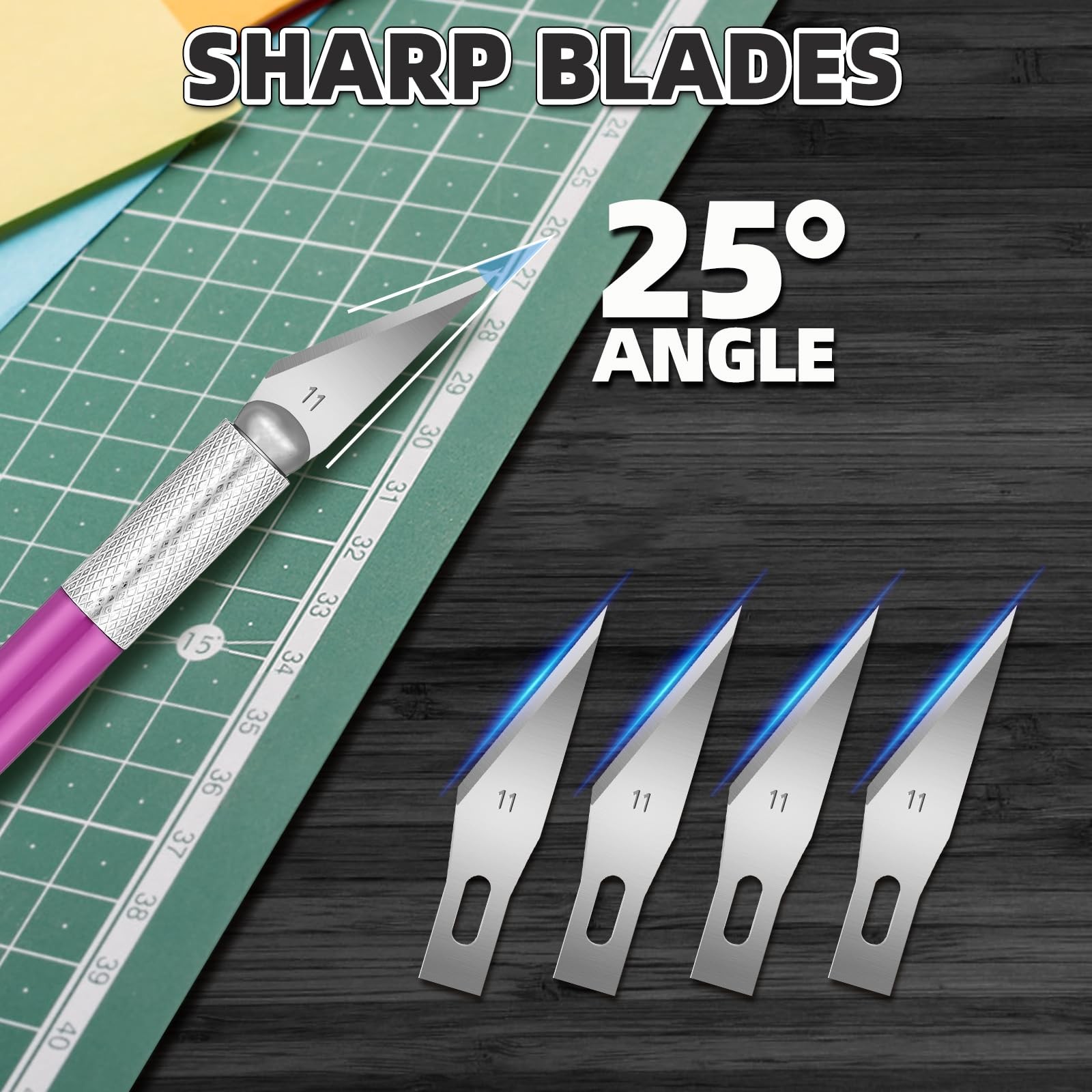 55 Pack Exacto Knife, Hobby Knife Set with 5 Craft Knives and 50 Precision Knife