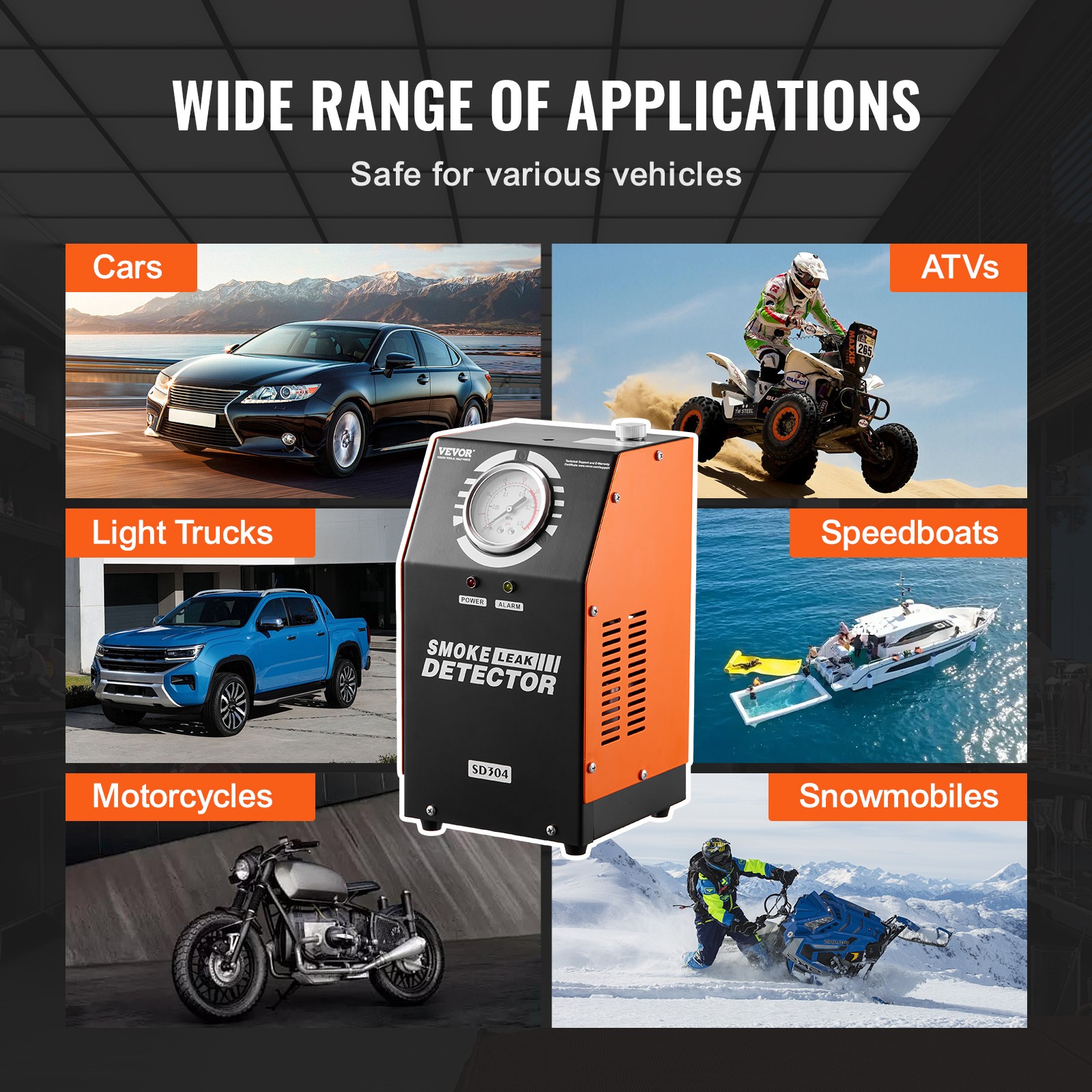 VEVOR Automotive Smoke Machine Leak Detector EVAP Leak Tester Built-in Air Pump