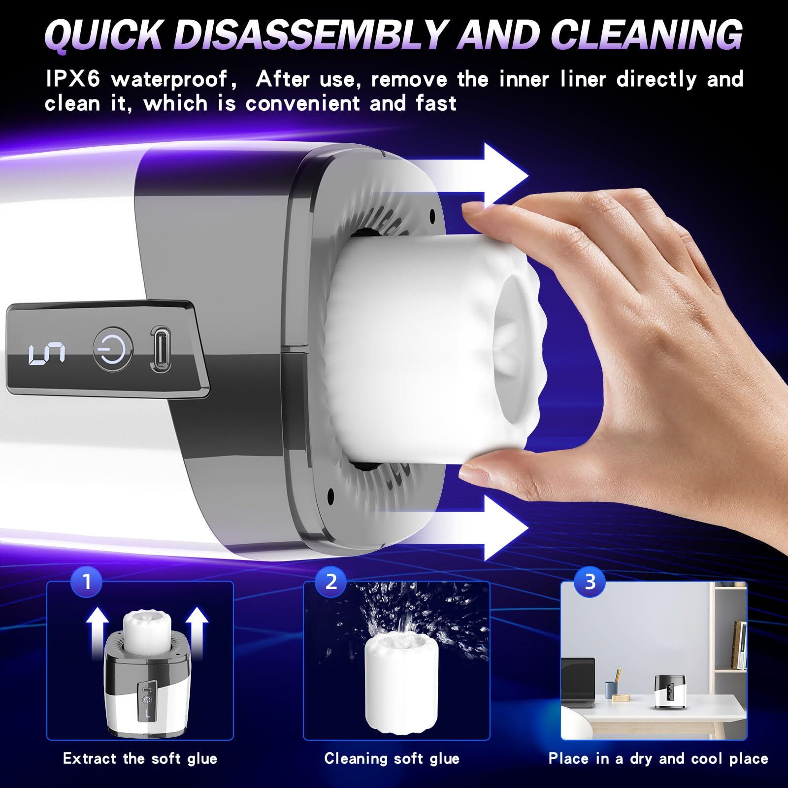 Male Masturbaters Automatic Handsfree Rotating Thrusting Cup Stroker Men Sex Toy