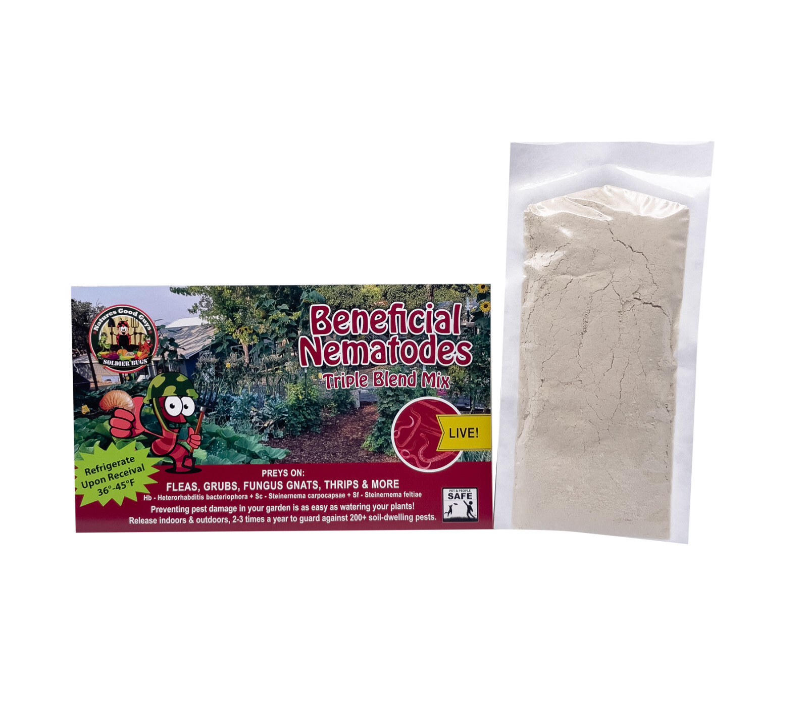 50 Million Beneficial Nematodes Triple Blend HB+SC+SF Targets 200+ Soil Pests