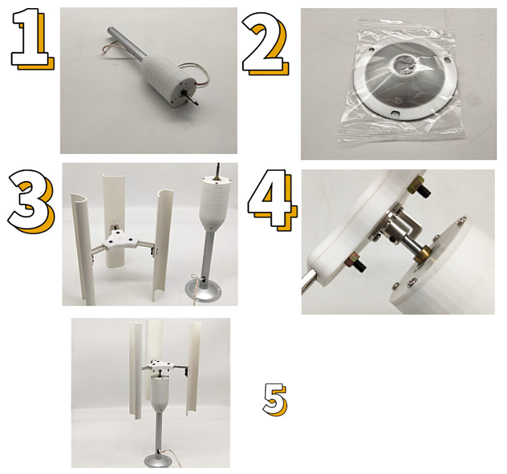 12V 3 Phase Permanent Magnet Generator Vertical Axis Wind Turbine Teach Model