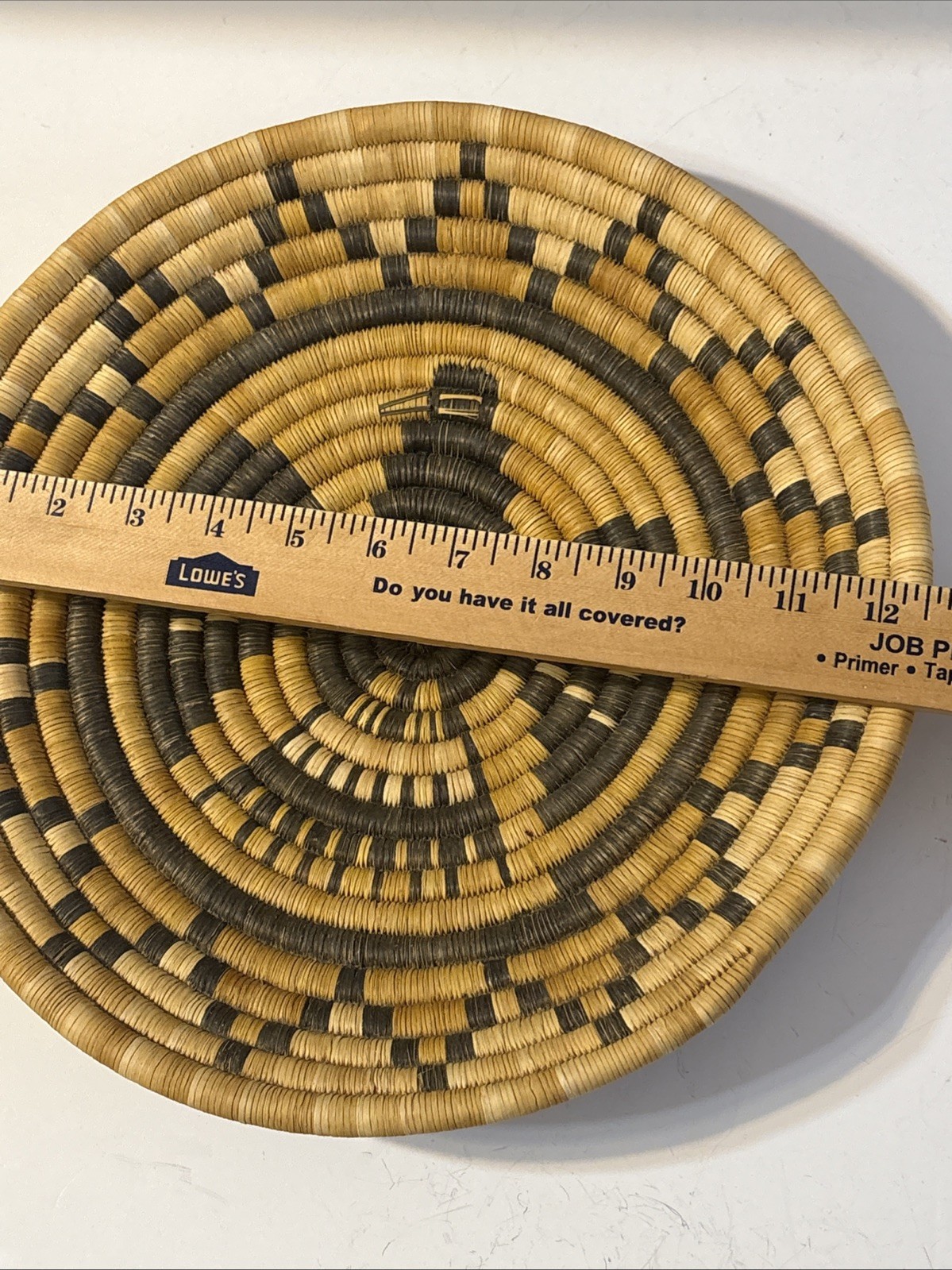 Antique Hopi Indian Coiled Basket Crow Mother 12" diameter