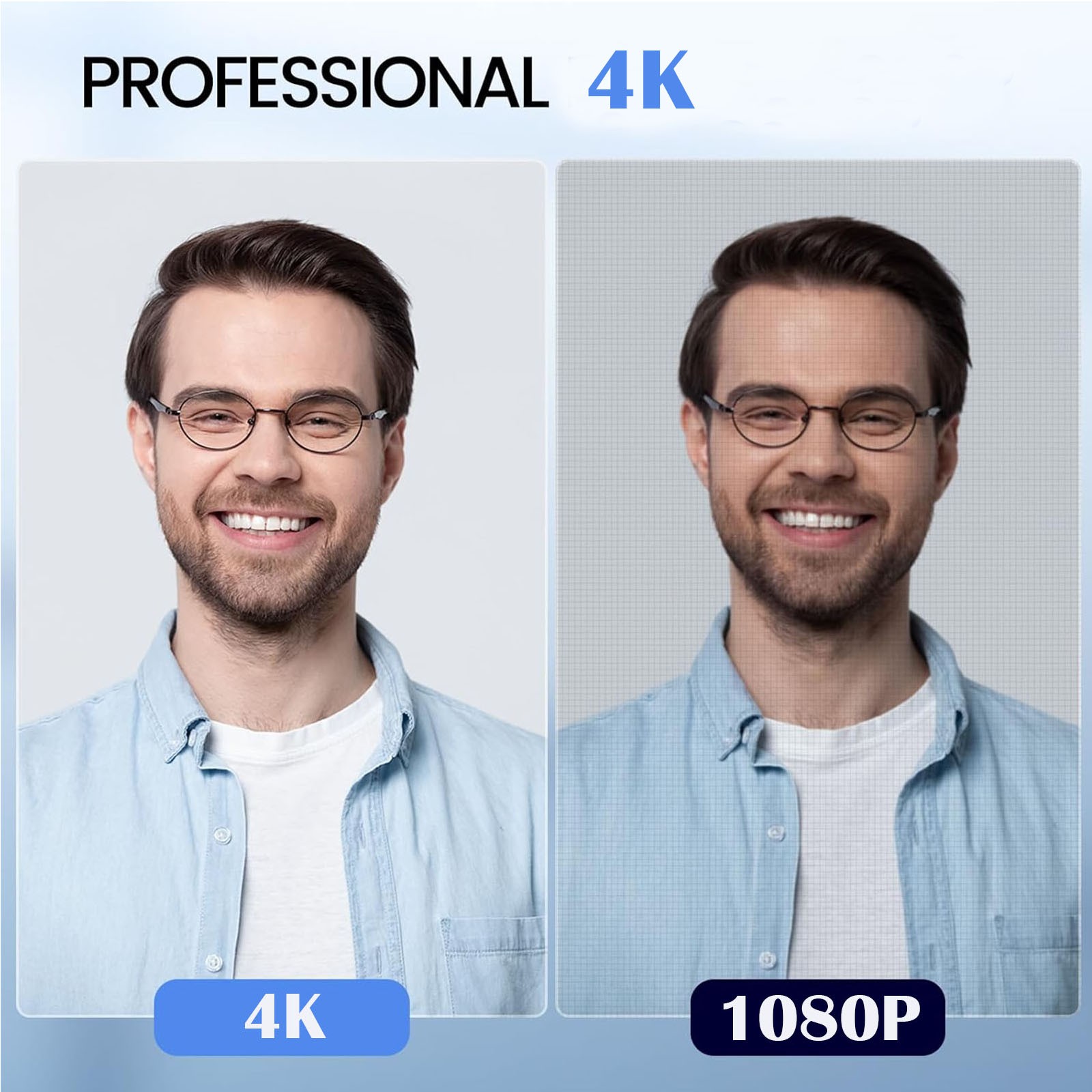 4K USB Webcam with Microphone for PC Desktop Web Camera FHD Autofocus Online