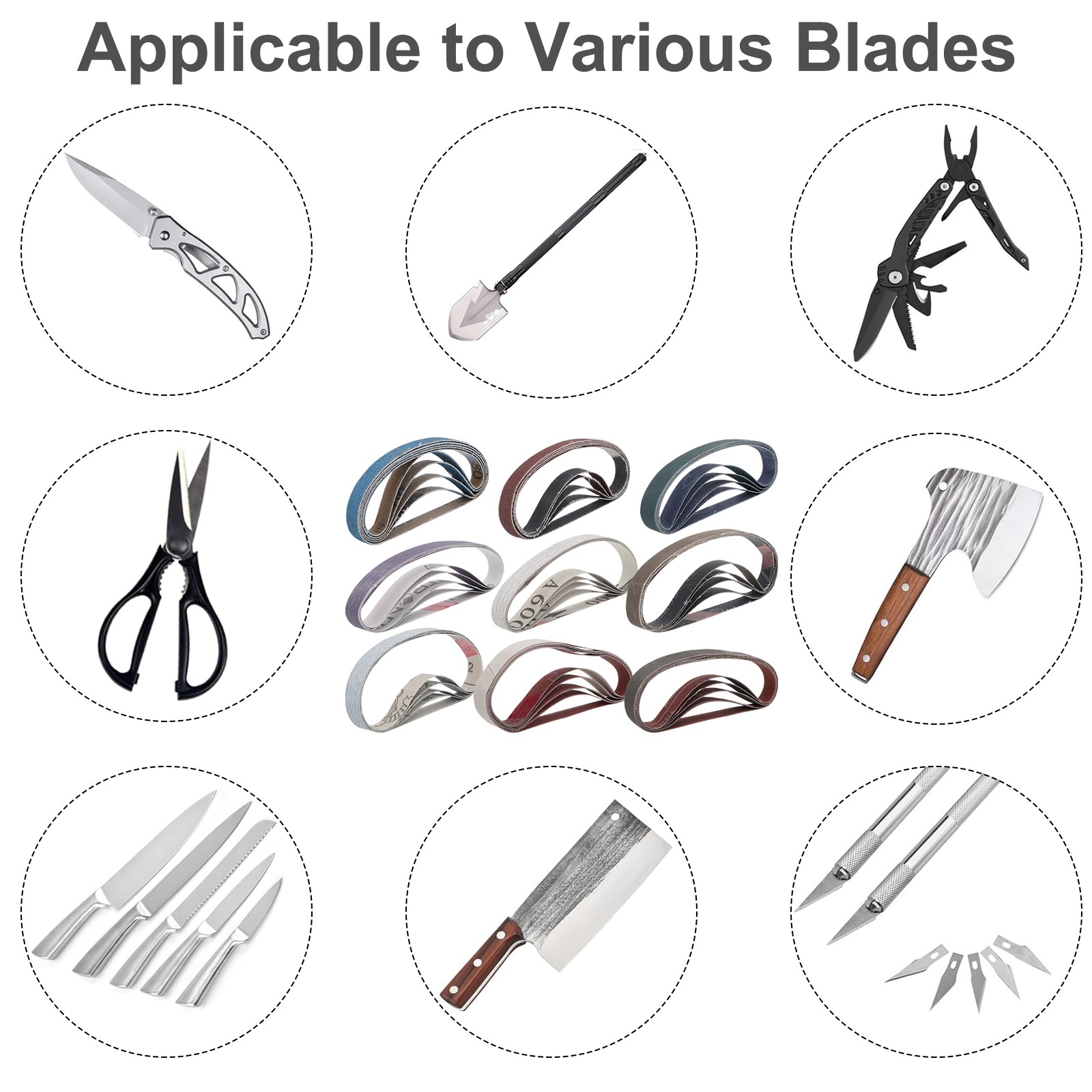 45x 80-5000Grit 1/2" X 12" Sharpener Sanding Belt For Work Sharp Knife Sharpener