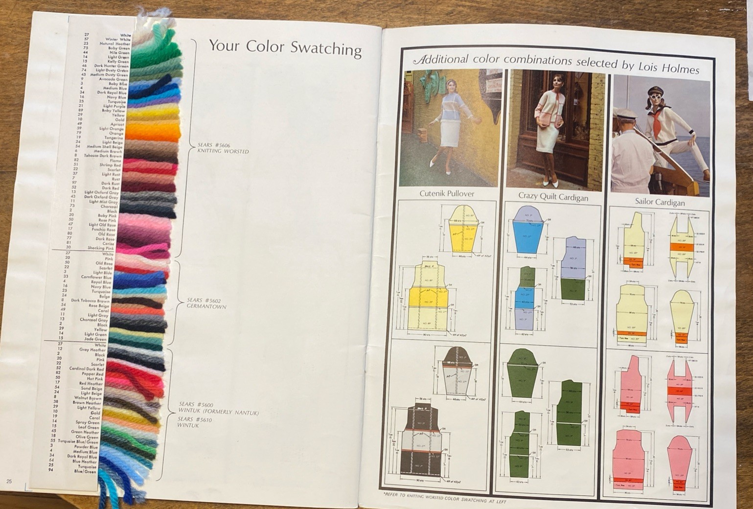 1965 Sears Designer Wardrobe Catalog Knitting Patterns Lois Holmes Book Sweaters