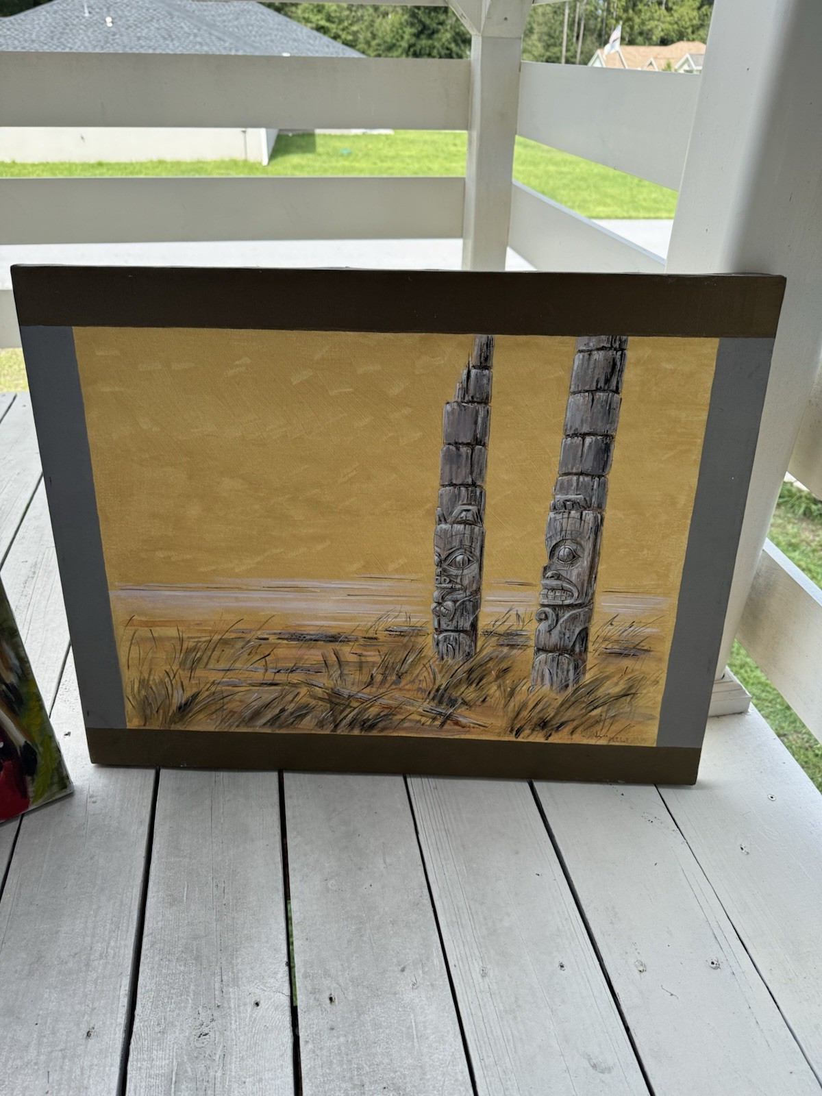 Northwest Coast Large Original Paintings On Canvas both Signed