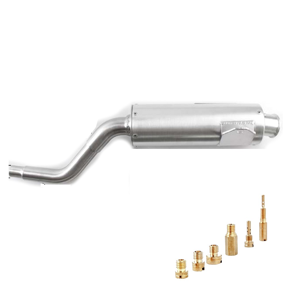 HMF Honda Recon 250 Slip On Exhaust Brushed + Jets (97-21)