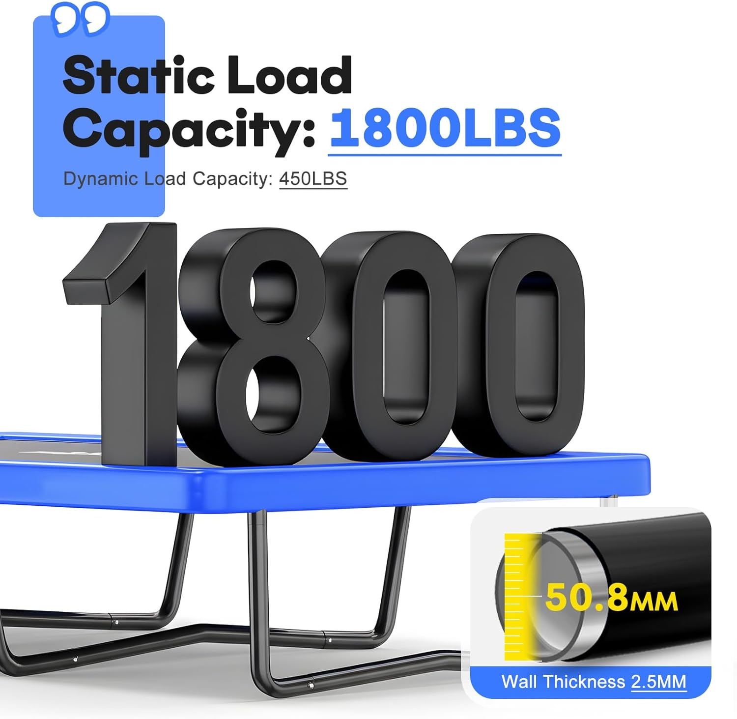 Zupapa 1800LBS Weight Capacity Rectangle Trampoline 10x17FT 9X15FT 8X14FT