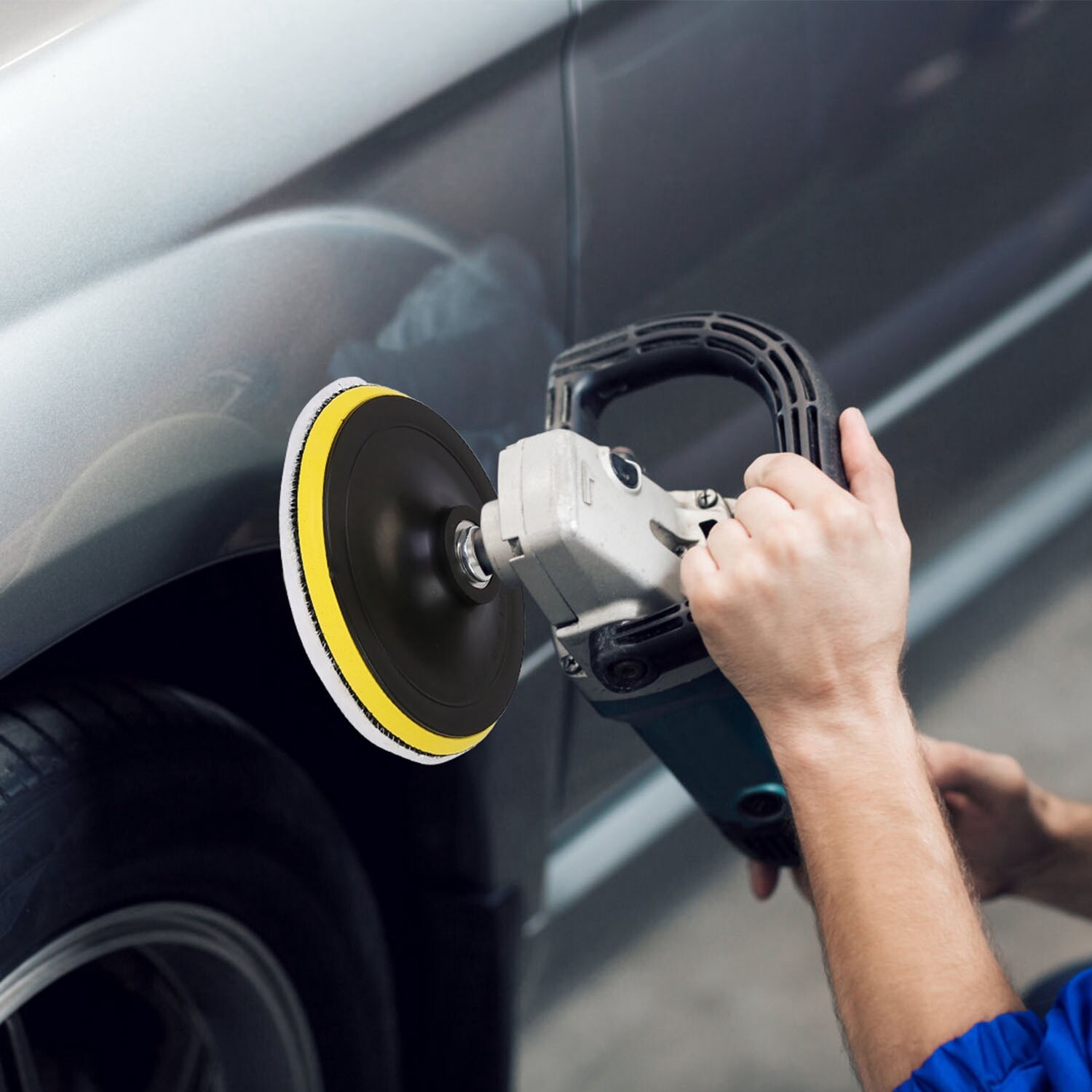 5PCS Car Buffing Pads Polishing Plush Buffer Set Waxing Wheels Mop Kit for Drill