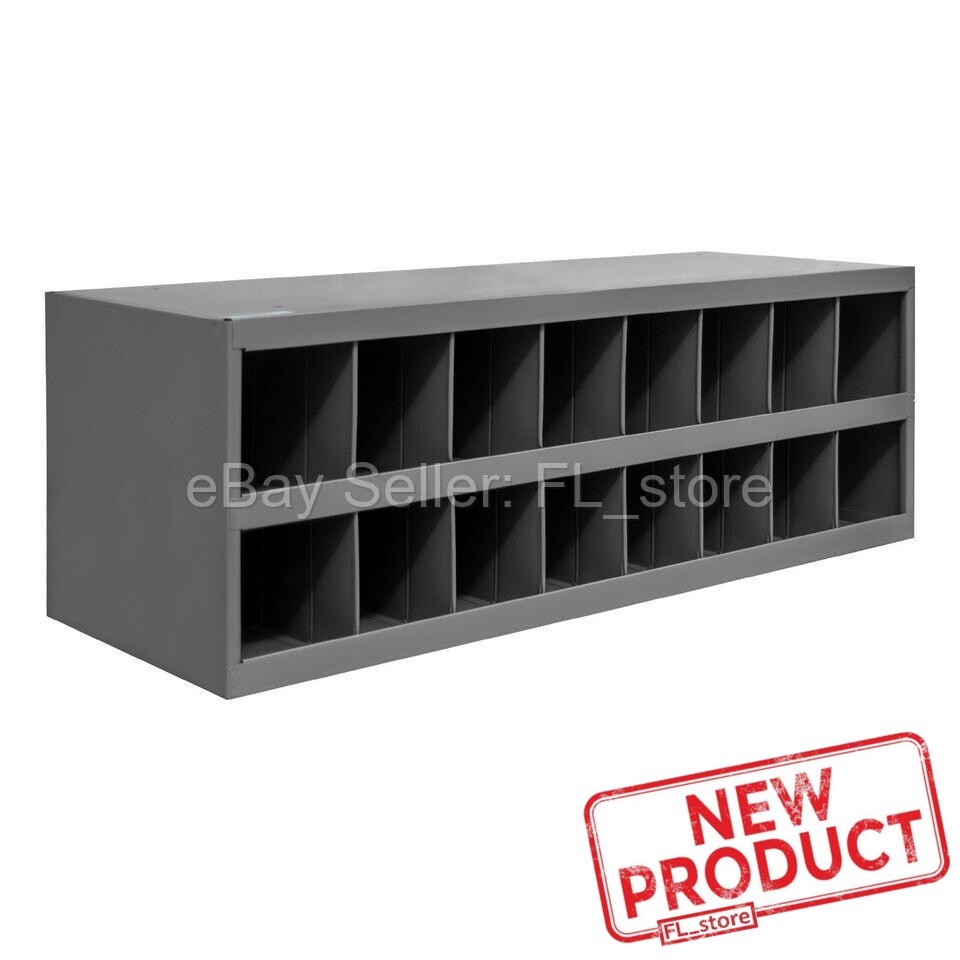 Metal 16-Hole Storage Bolt Bin Cabinet for Nuts, Bolts, Screws