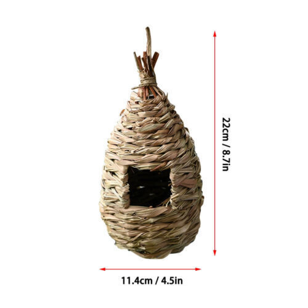 3Pack Handwoven Straw Hanging Hummingbird House Grass Bird Nest Bird Feeder
