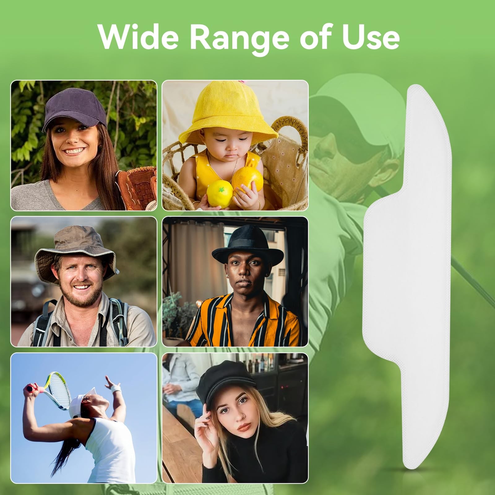 30Pcs Hat Sweat Liner for Baseball Cap, Absorbent Pads Hats, White