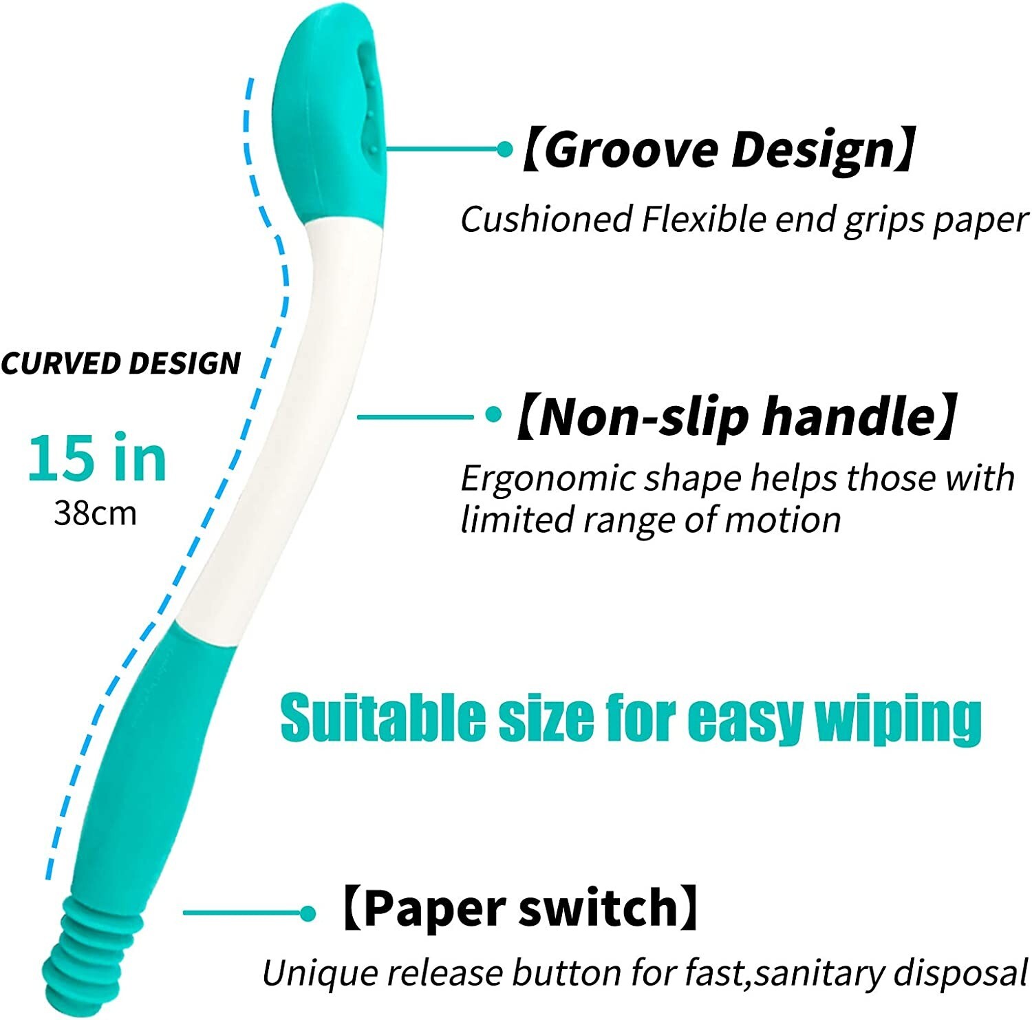 Long Reach Comfort Toilet Wiping Aids Tools - Self Assist Bathroom Bottom Buddy