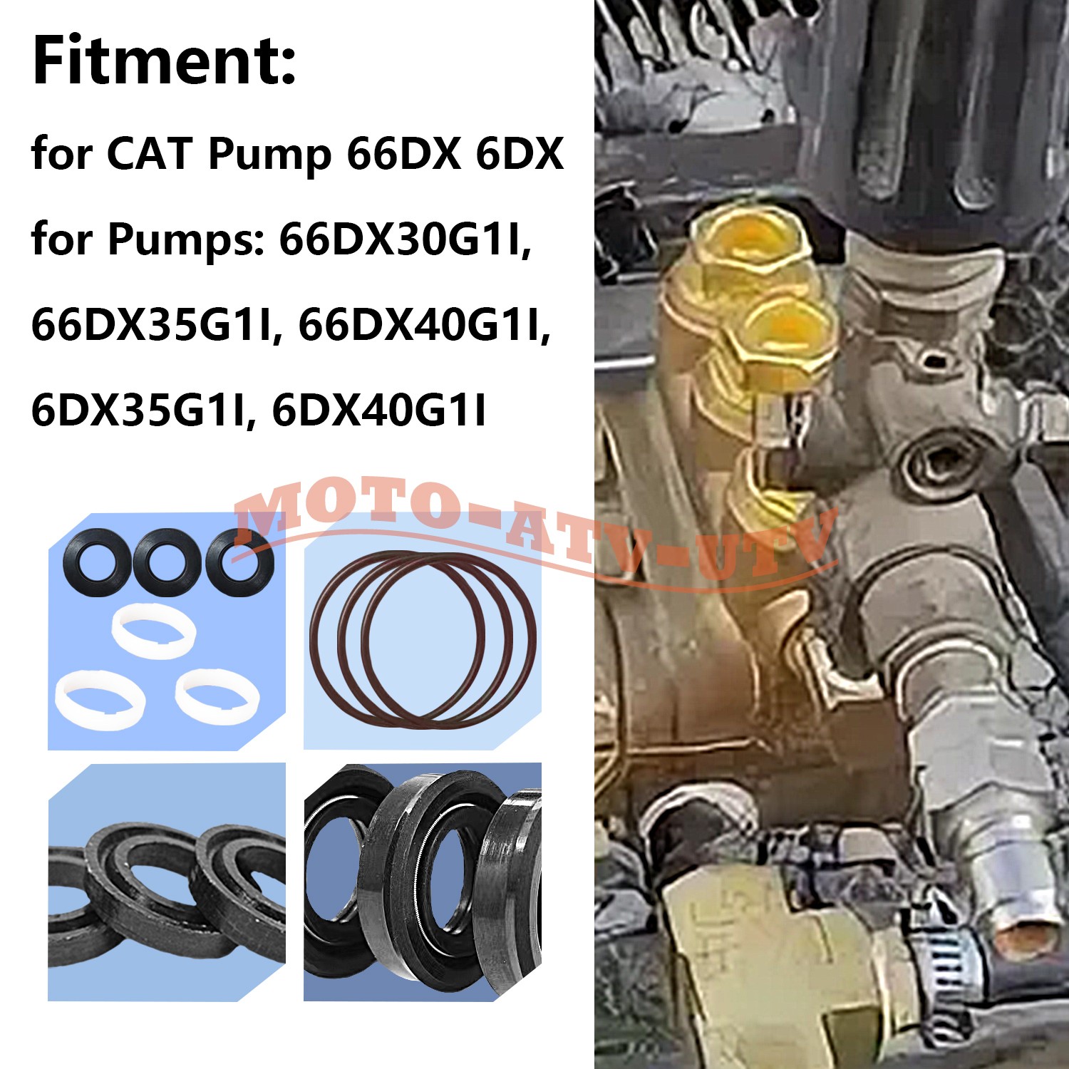 34262 Seal Rebuild Kit For Cat Pump 66DX 6DX Pressure Washer Pump Model 6DX35G1I