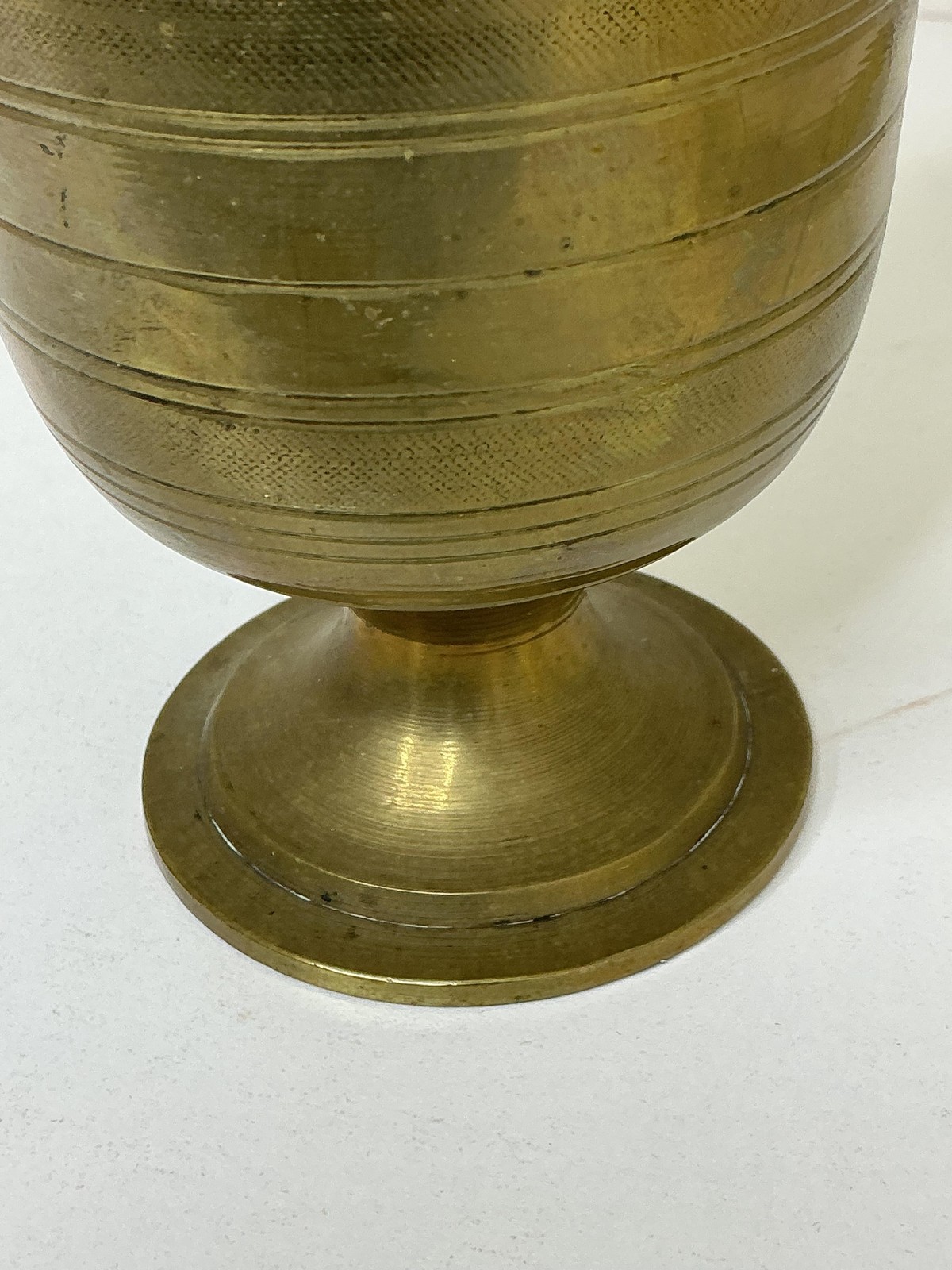 Vintage Solid Brass Mortar And Pestle Tall Footed Cup Apothecary Decor Pharmacy