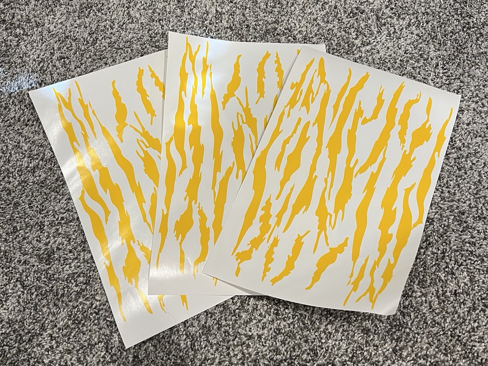 High Heat Vinyl Stencil – Tiger Stripe Camo - 3 Sheets 11” x 7” Cerakote