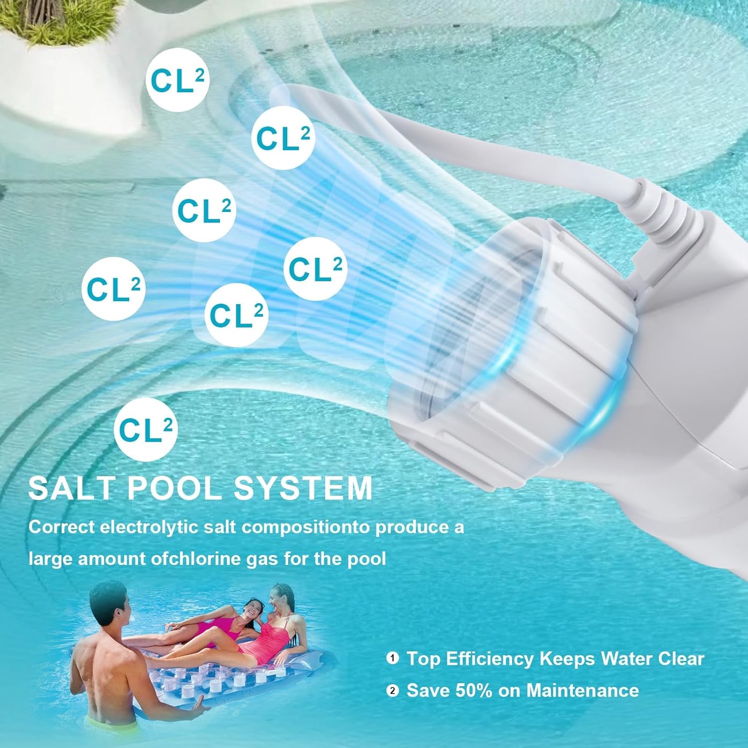 15K/20K/40K Gallens Turbo Cell Salt Chlorinator Pool For Hayward T-Cell-3/5/9/15