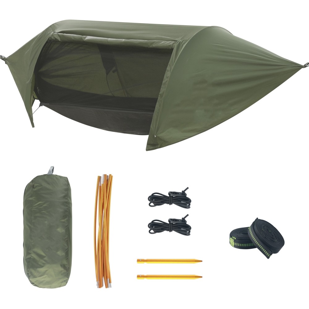 Hammock Rain Fly Tarp Mosquito Net Waterproof Tent Camping 440lb Bed Green