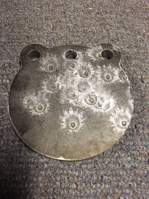 A36 Steel Target Gong 8" x 5/8" Three Hole Pistol Plate IDPA! WITH FREE HOOKS!