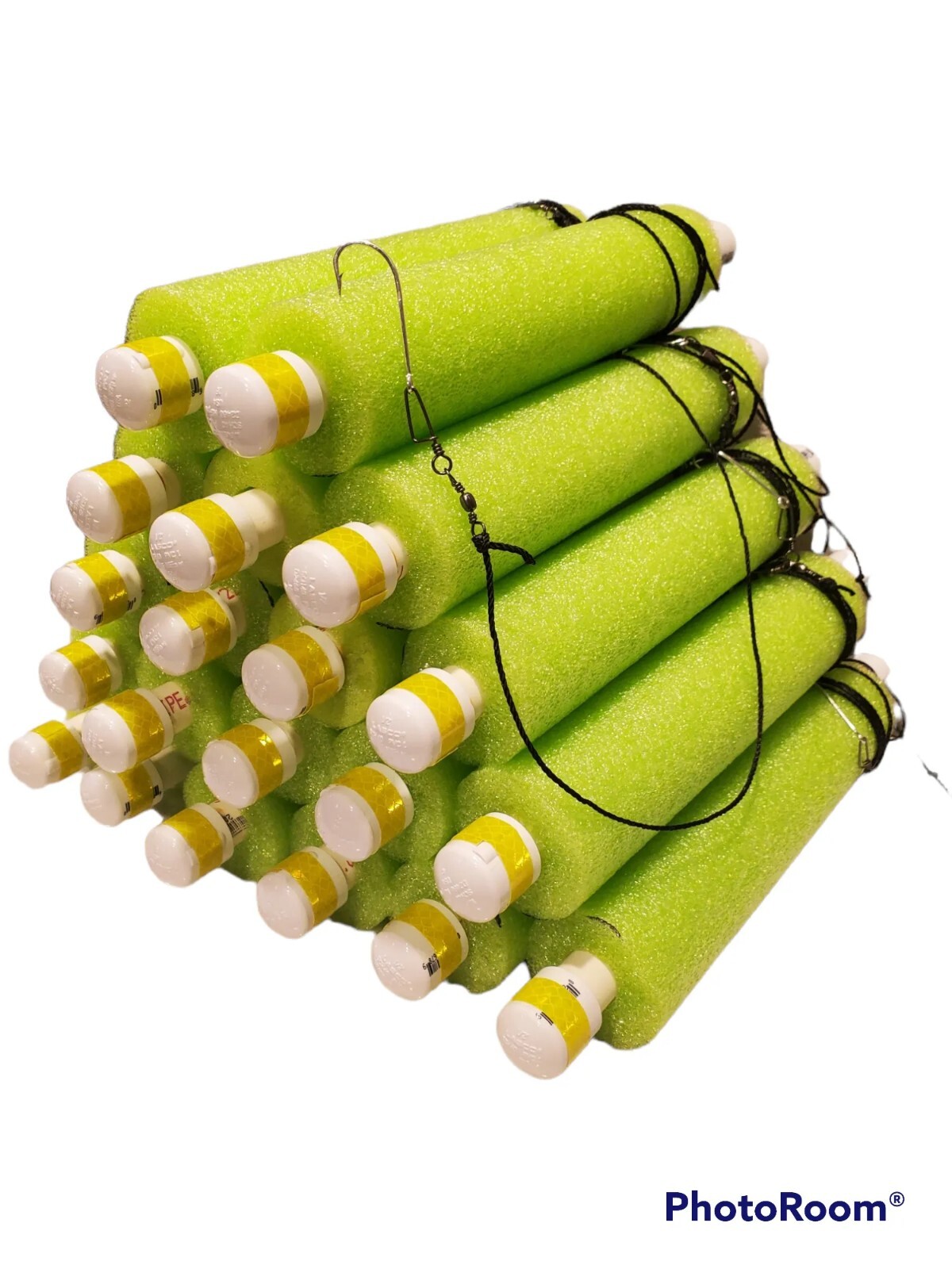 Cajun Catfish Jugline fishing Noodle Jugline Lot of 20 Green