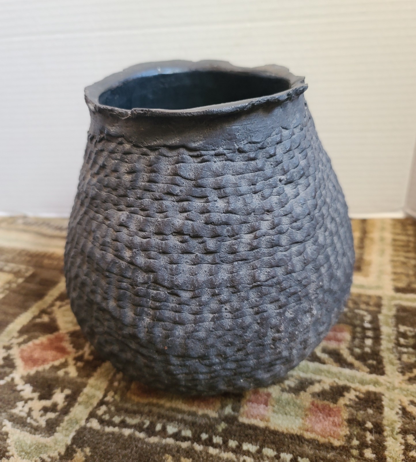 Ancient Anasazi Corrugated Olla Pot Jar Vessel 7" Tall Native American Artifact