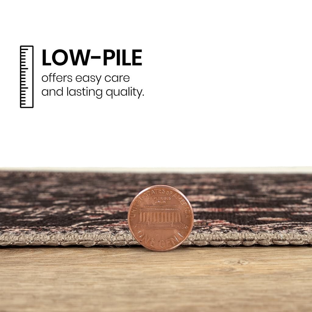 GLN Rugs Sumer - Machine Washable Area Rug - Turkish Black Home Rugs