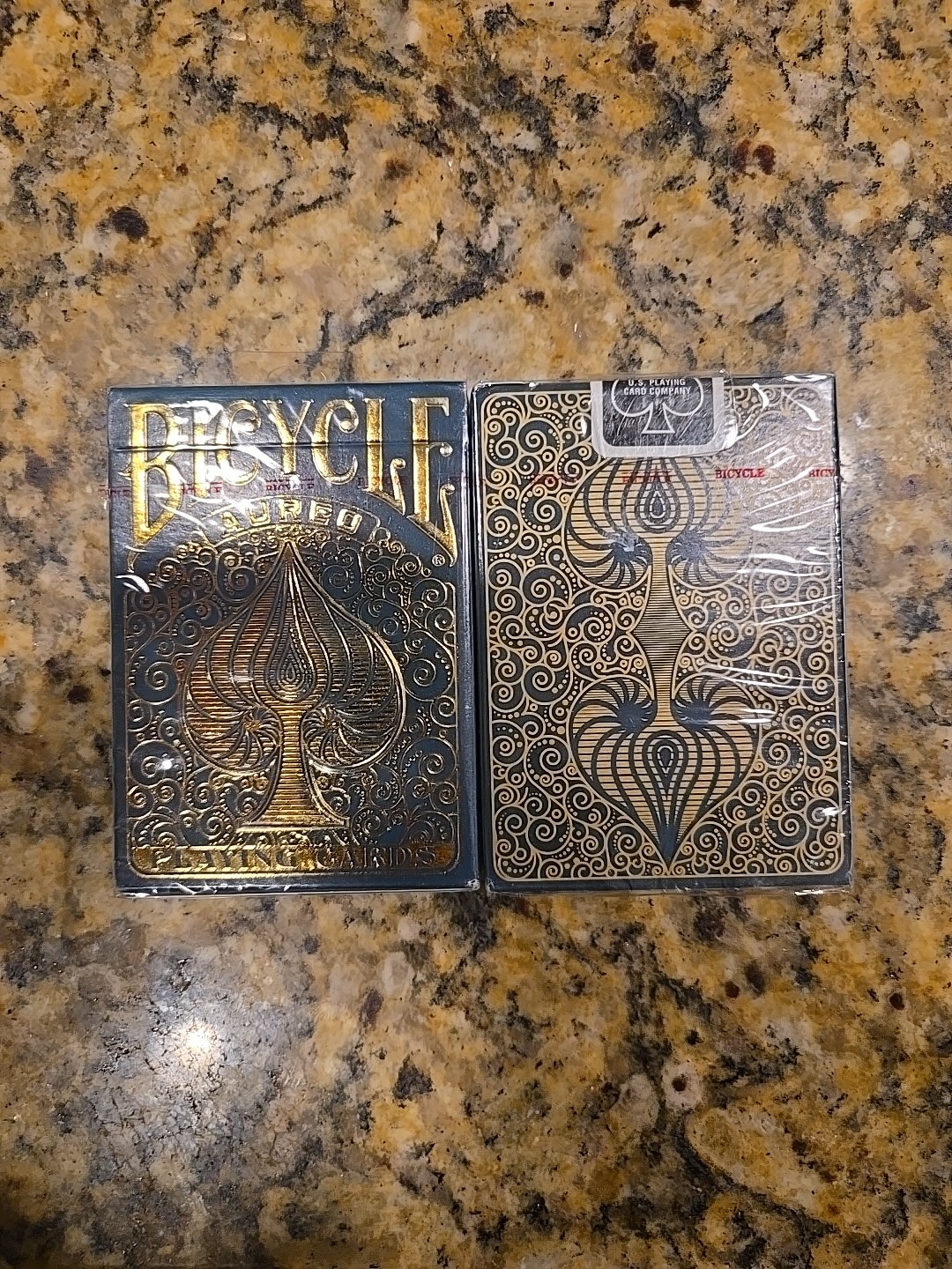 2 Sets of NEW Bicycle Aureo Playing Cards SEALED