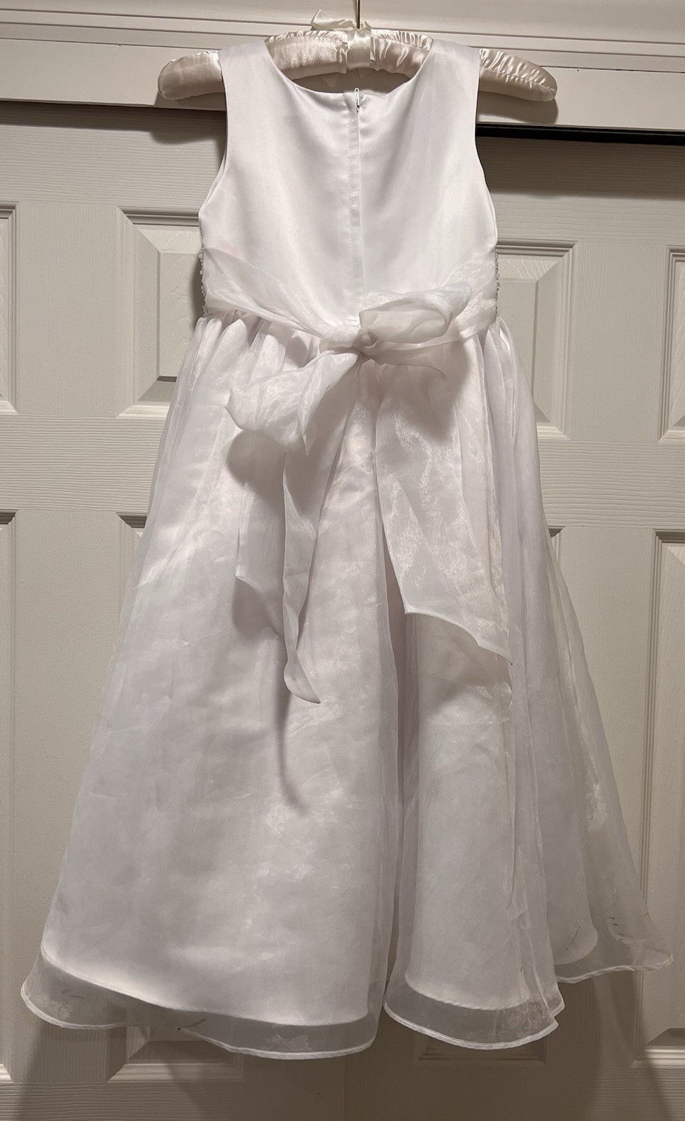 White Communion/Flower Girl Father/daughter Dance Dress Size 8 By Us Angels